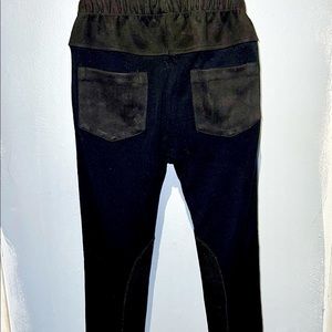 Girls Riding Pants/ Leggings. Black Multi Media (two or more fabric types)